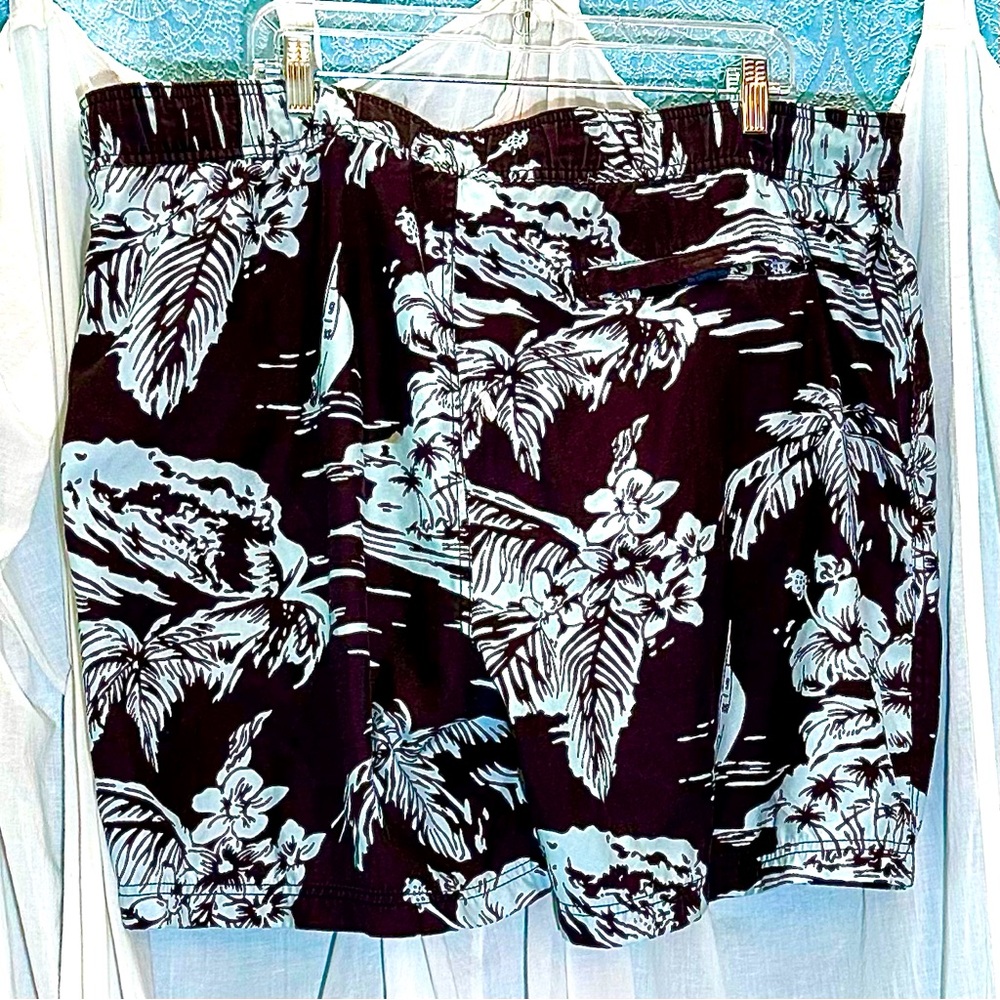 🌟 Nautica Flat Front Hawaiian Tropical Print Sz XXL - Picture 2 of 6